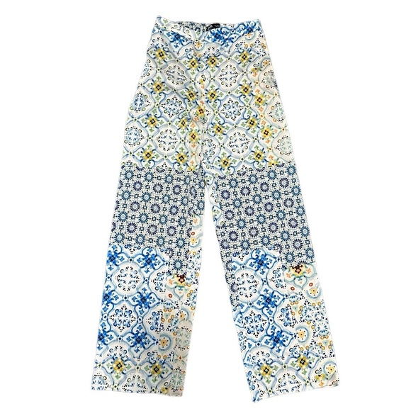 Zara Wide Leg Patchwork Print Women’s Pants Size small Blogger Favorite - Picture 2 of 9